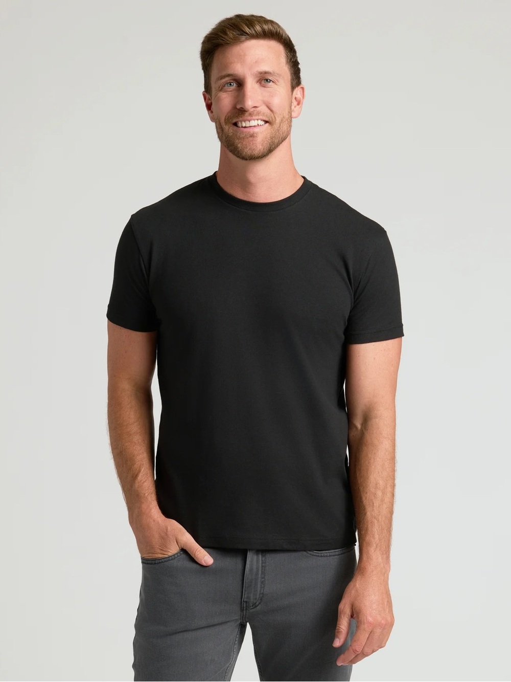 NWT True Classic - Classic Black Crewneck Men's T-Shirt, L